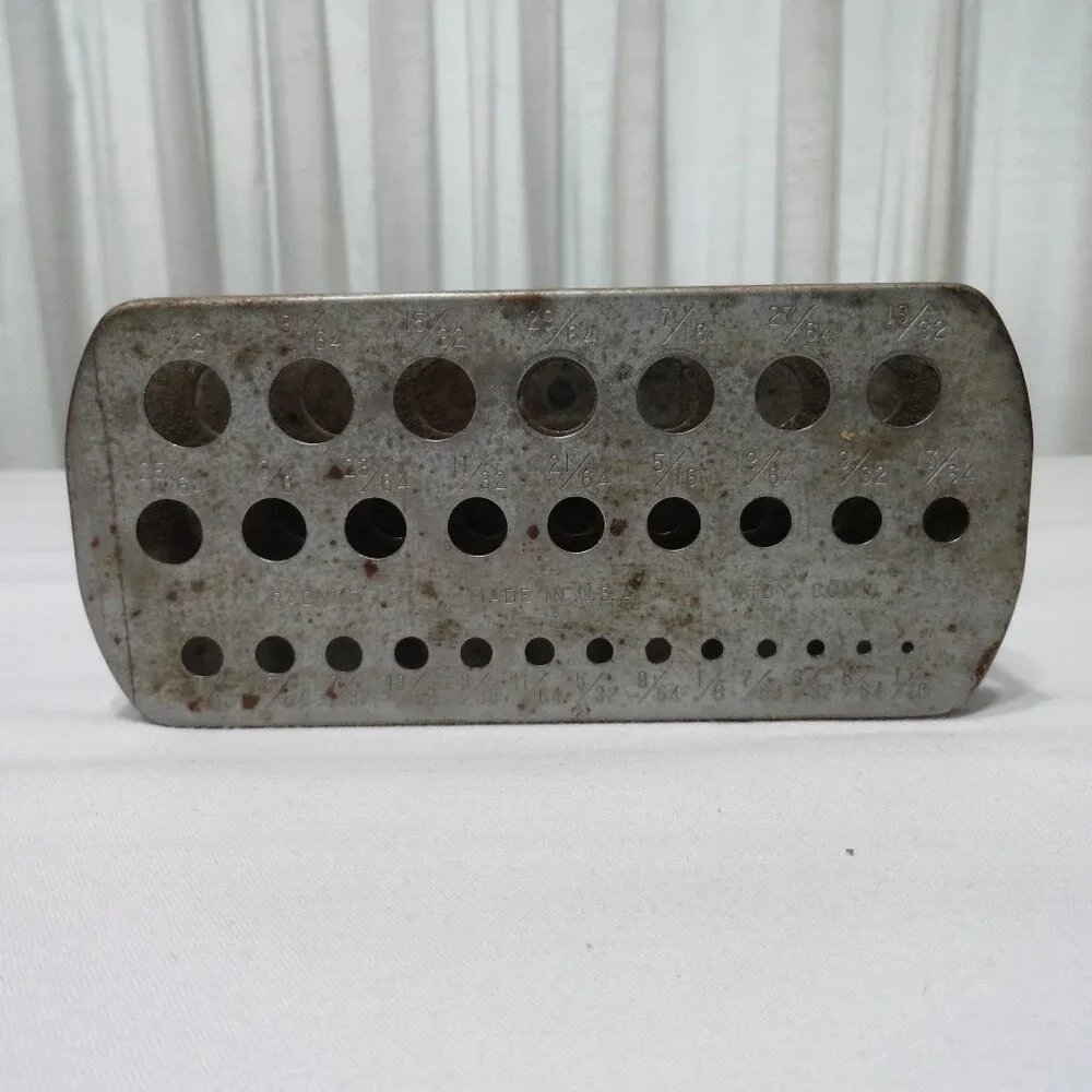 Vintage, RADNOR, Drill Bit Index, Holder, Metal, Made in USA, 1/16 - 1/2